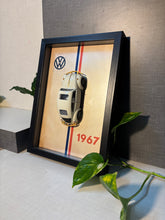 VW beetle 1967 white 7.5x10.5 in.